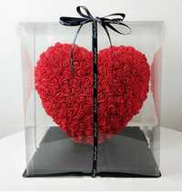 Сърце от рози с луксозна подаръчна кутия за Свети Валентин