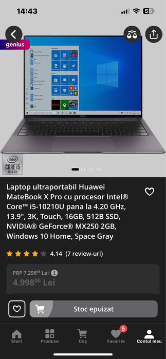 Laptop ULTRABOOK in GARANTIE, in stare perfecta
