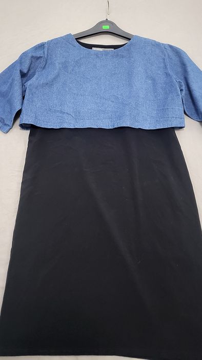 Рокля в комбинация с дънков плат