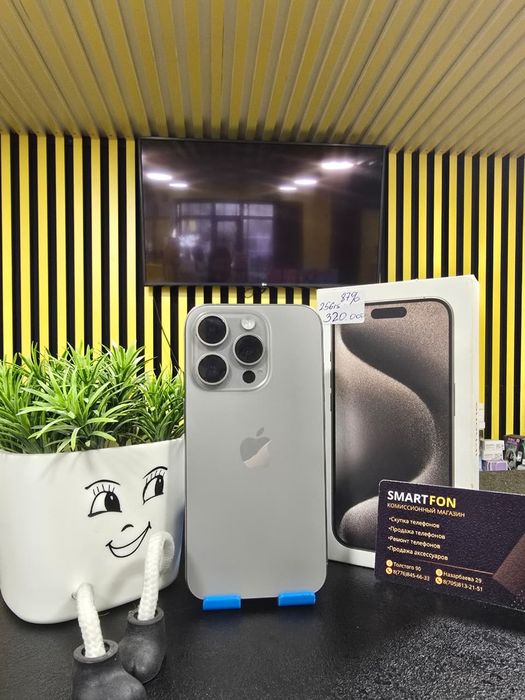 Iphone 15 pro, 256гб, 87% акб, Kaspi 0-0-12