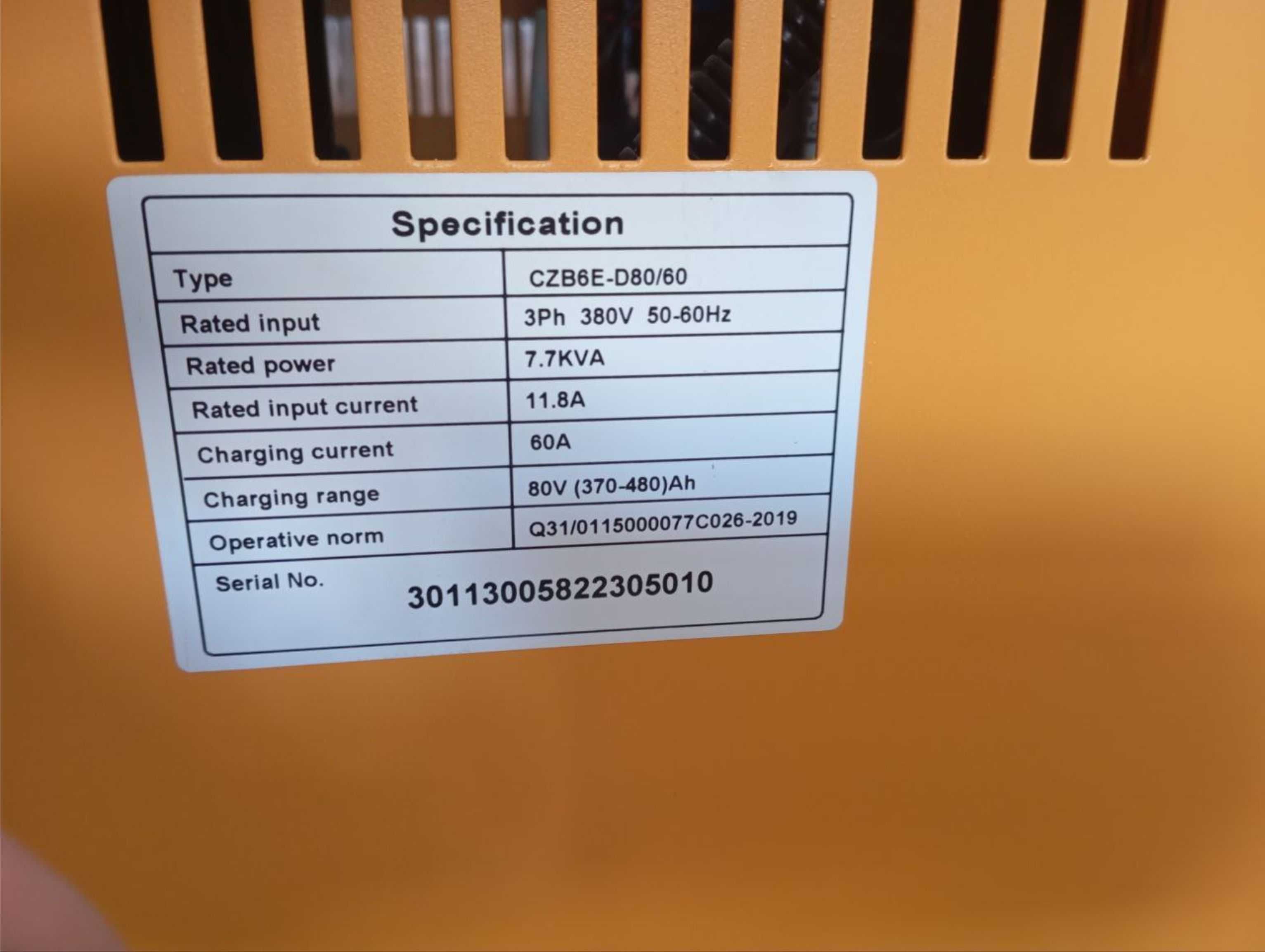 Зарядное устройство CZB6E 48-80V/50-70A для электрической кары
