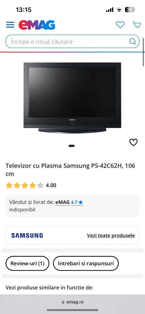 TV SAMSUNG Plasma Display
