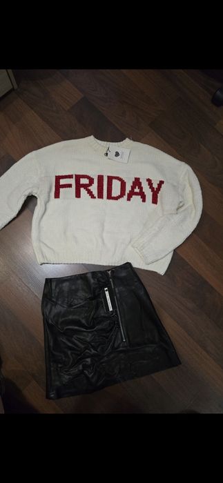 Юбочка кожаная черная