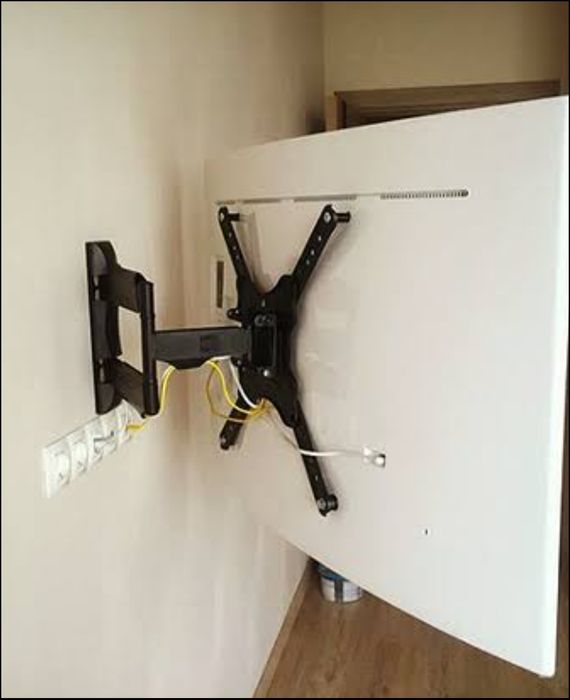 Установка Карниз  кронштейн для телевизора.Быстро