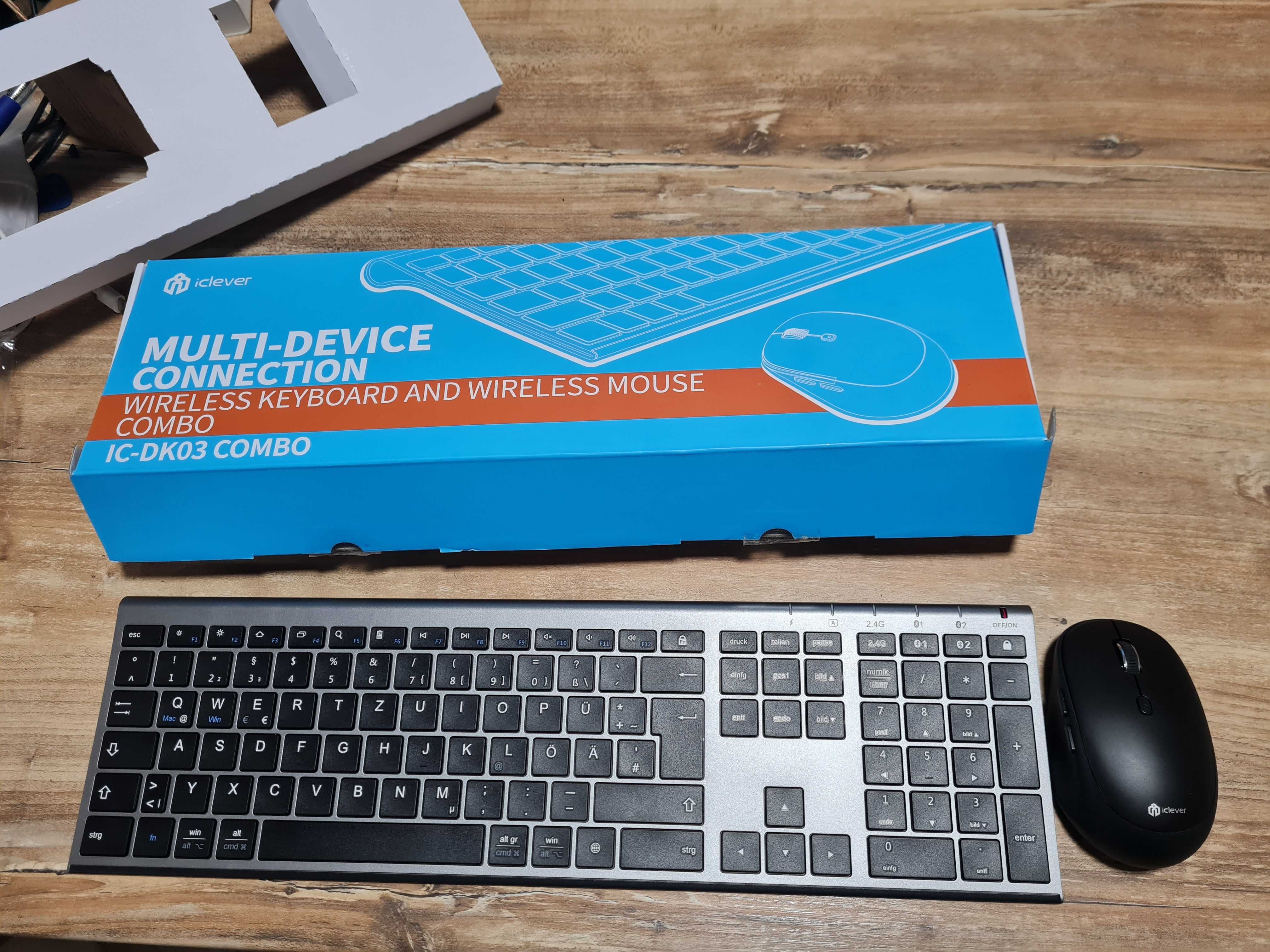 Tastatura si mouse bluetooth, 2.4G, reincarcabile, QWERTZ, Negociabil