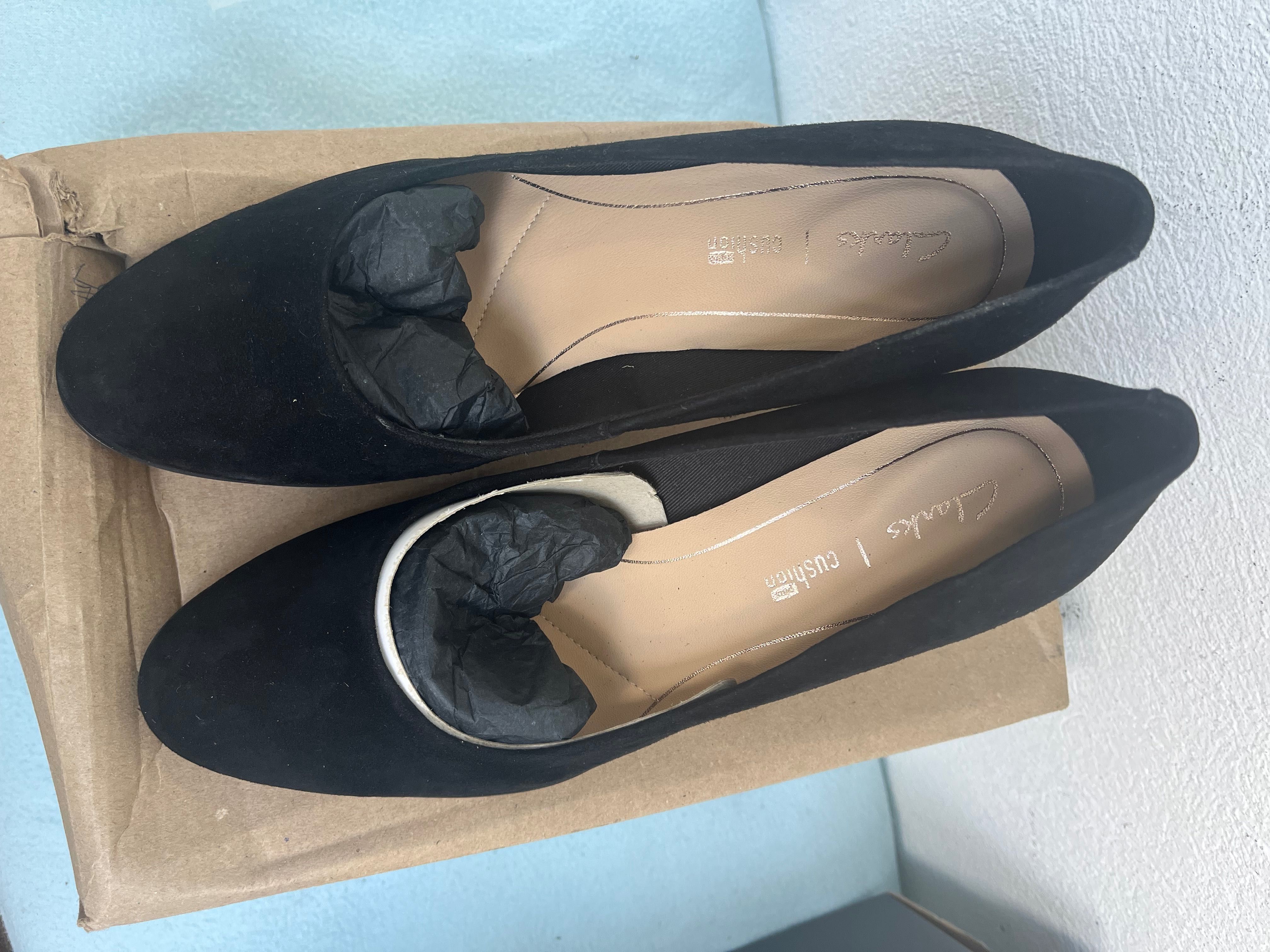Pantofi Clarks piele, noi, 38, cu toc