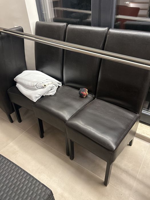 set 4 scaune piele neagra