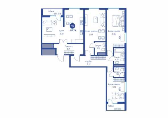 ЖК Regnum Plaza 2-к квартира 122 м2. г.Ташкент, метро Буюк Ипак Йули