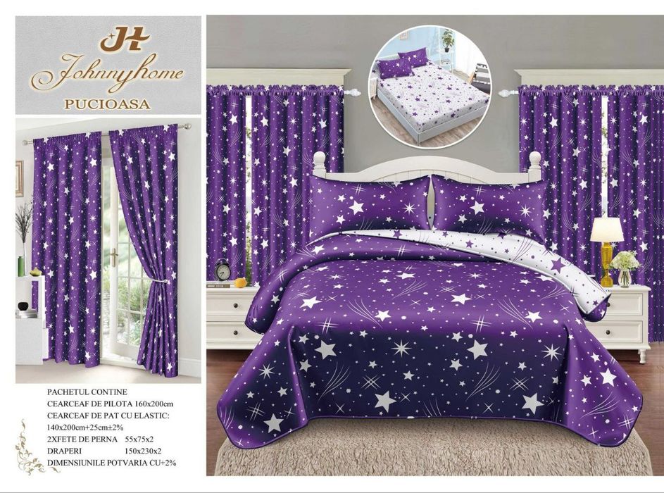 Lenjerii cu draperii bumbac tip finet o persoana cu elastic