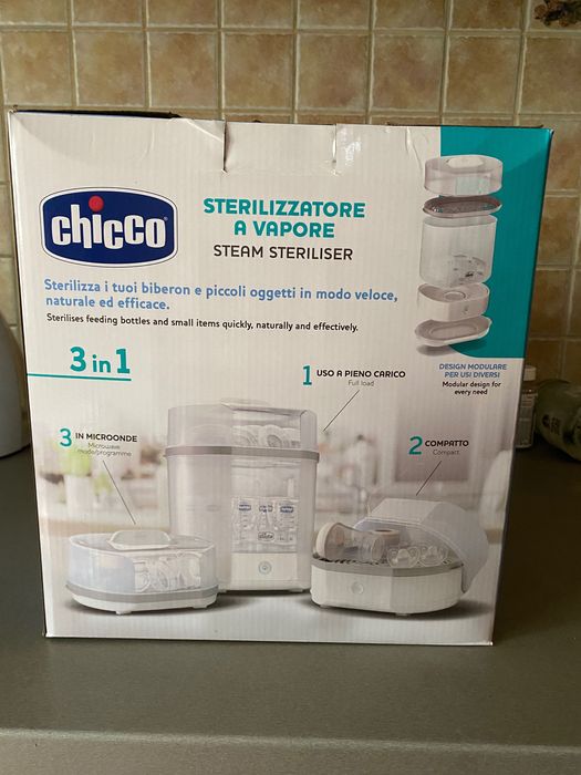 Sterilizator electric cu aburi 3 in 1 Steril Natural, 0 luni+, Chicco