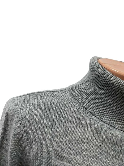 BLUE MOTION размер S дамски пуловер КАШМИР и Коприна поло яка сив