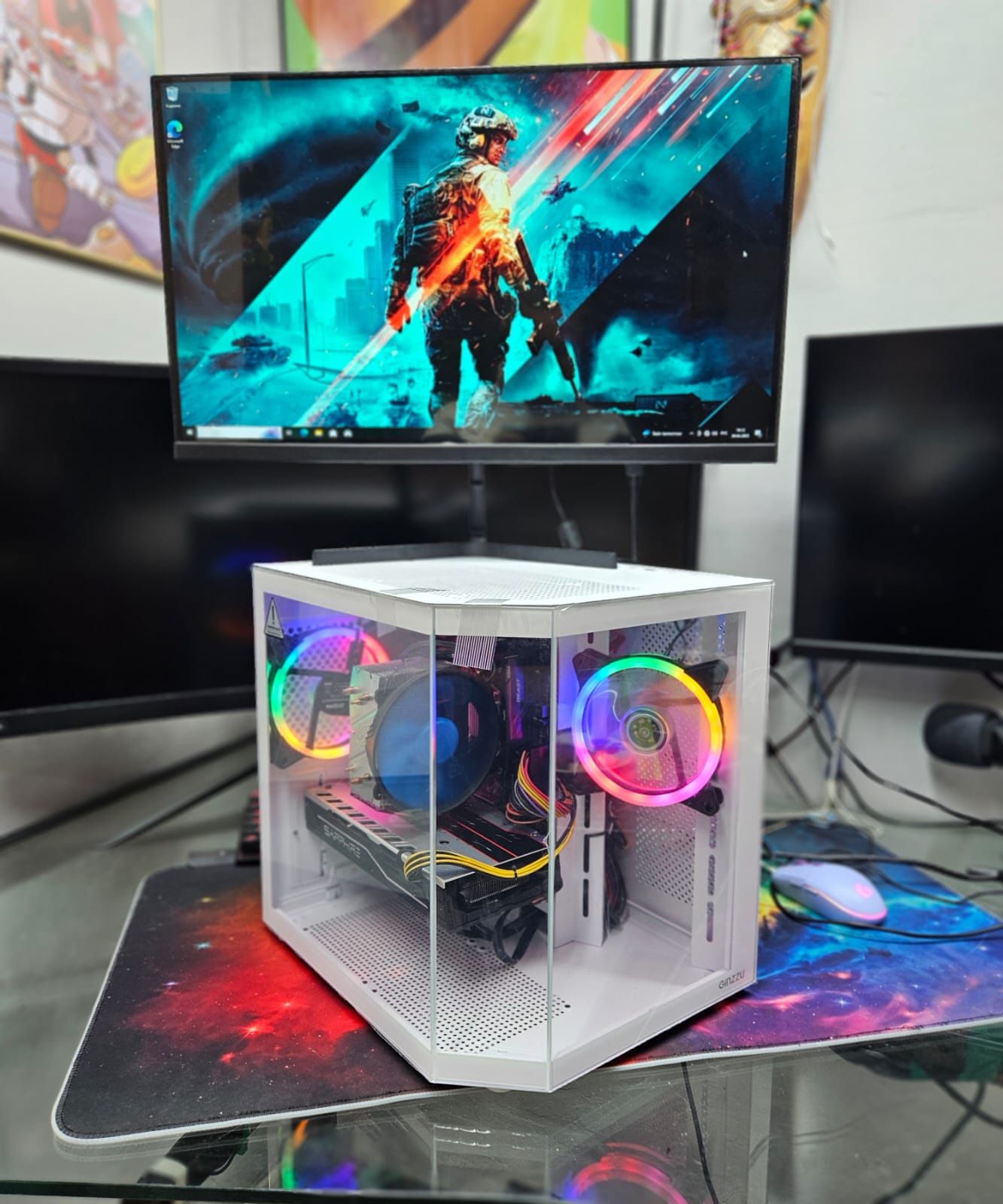 Игровой ПК(компьютер) Ryzen5 5500/RX590 8Gb/16Gb DDR-4/SSD/корпус New.