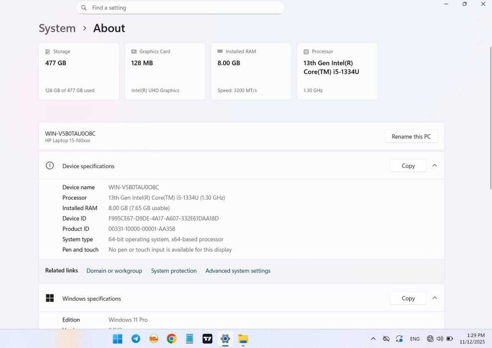 HP notebook i5 13avlod
