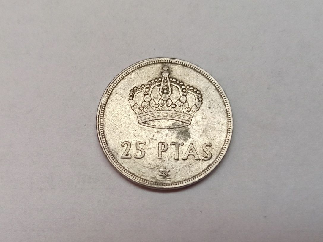 Moneda 25 pesetas 1975 cu Regele Carlos