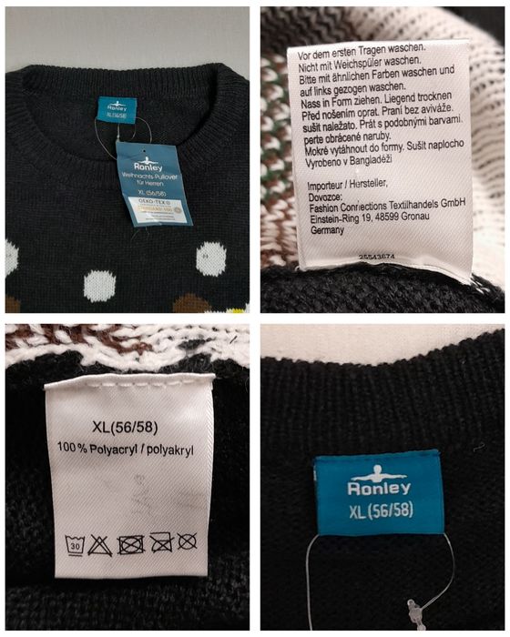 Pulover de Crăciun cu Rudolph, Nou, mărimea XL, Nr. 56 - 58 unisex