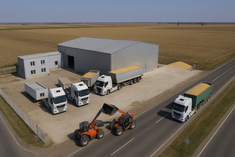 Baza achizitii cereale CL A2 DJ40 cu laborator cantar 60t camioane etc