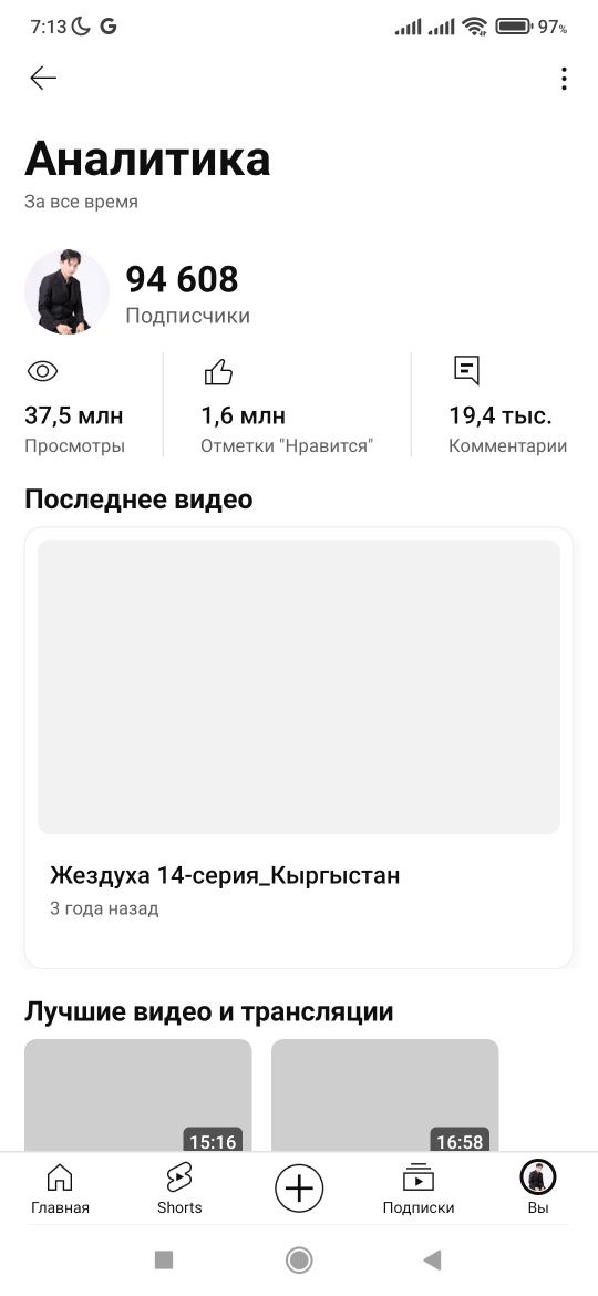 Продается ютуб канал