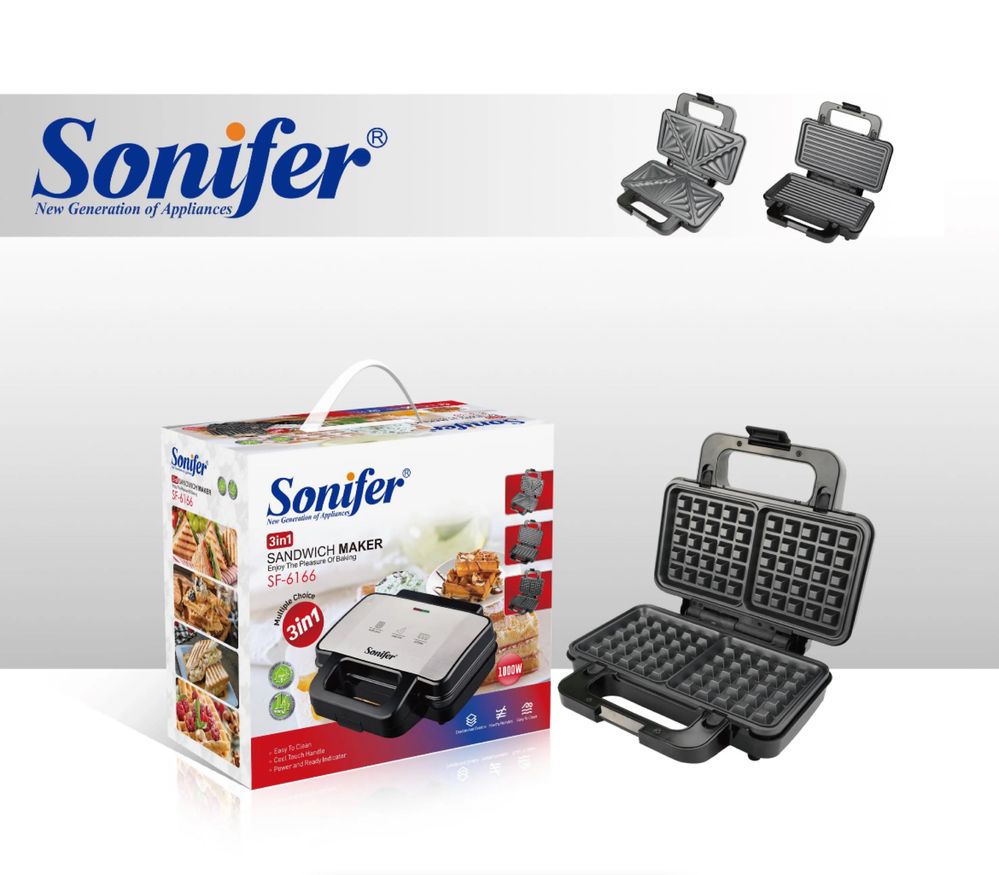 Вафельница, тостер, сэндвичница Sonifer SF-6166