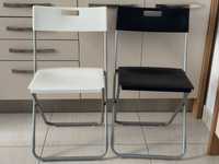 4 scaune pliante Ikea GUNDE (negru/Alb) pentru balcon/gradina