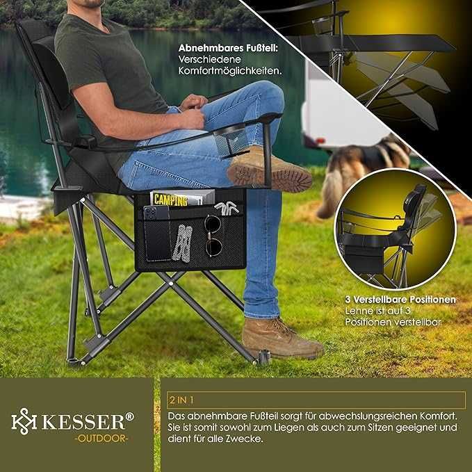 Къмпинг стол KESSER® 2 в 1, шезлонг, до 160 кг |
