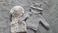 Set hanorac tricotat ursulet+vesta bumbac primavara/toamna, bebe
