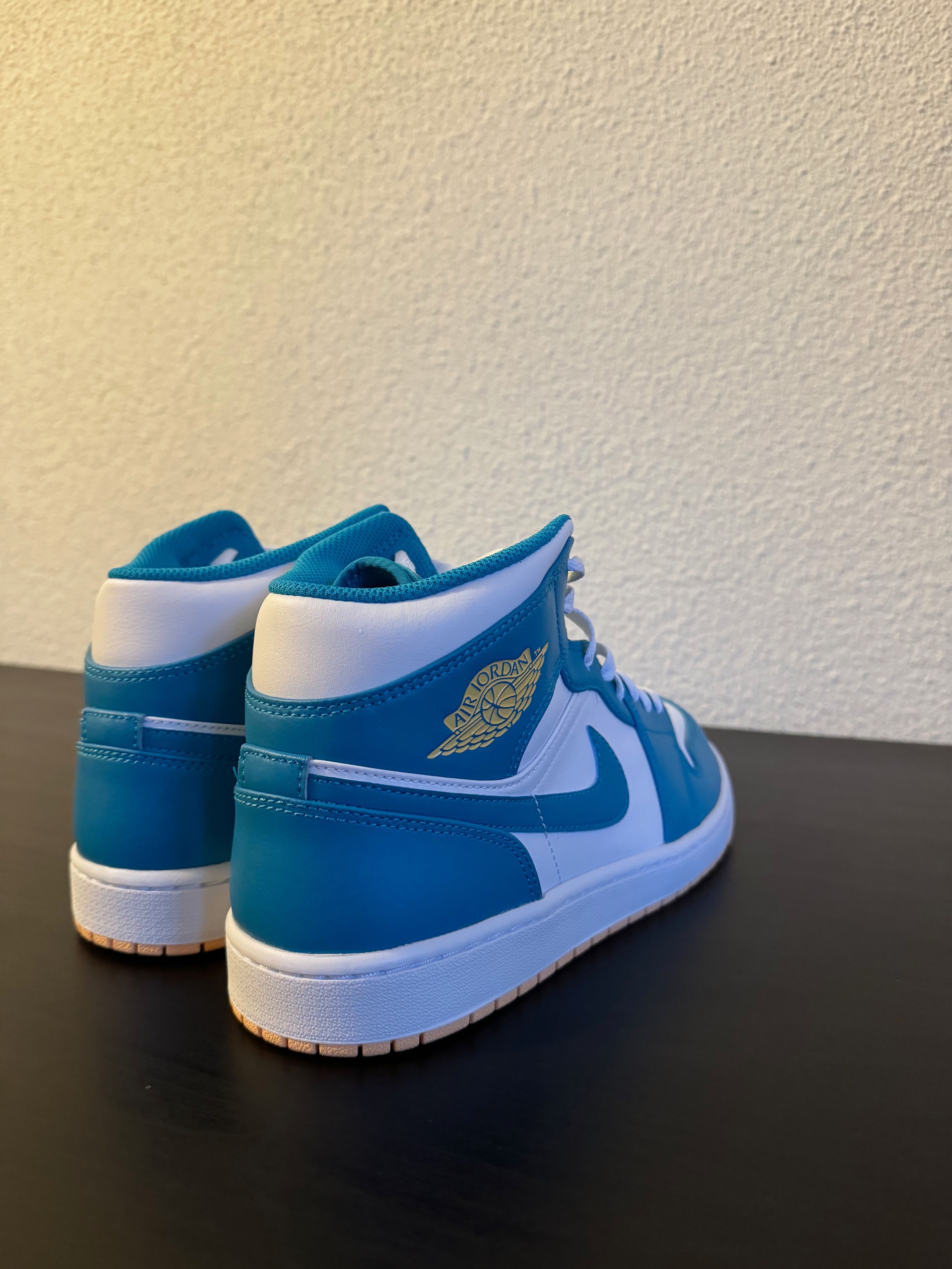 Air Jordan 1 Mid, Aquatone, Marine US 10