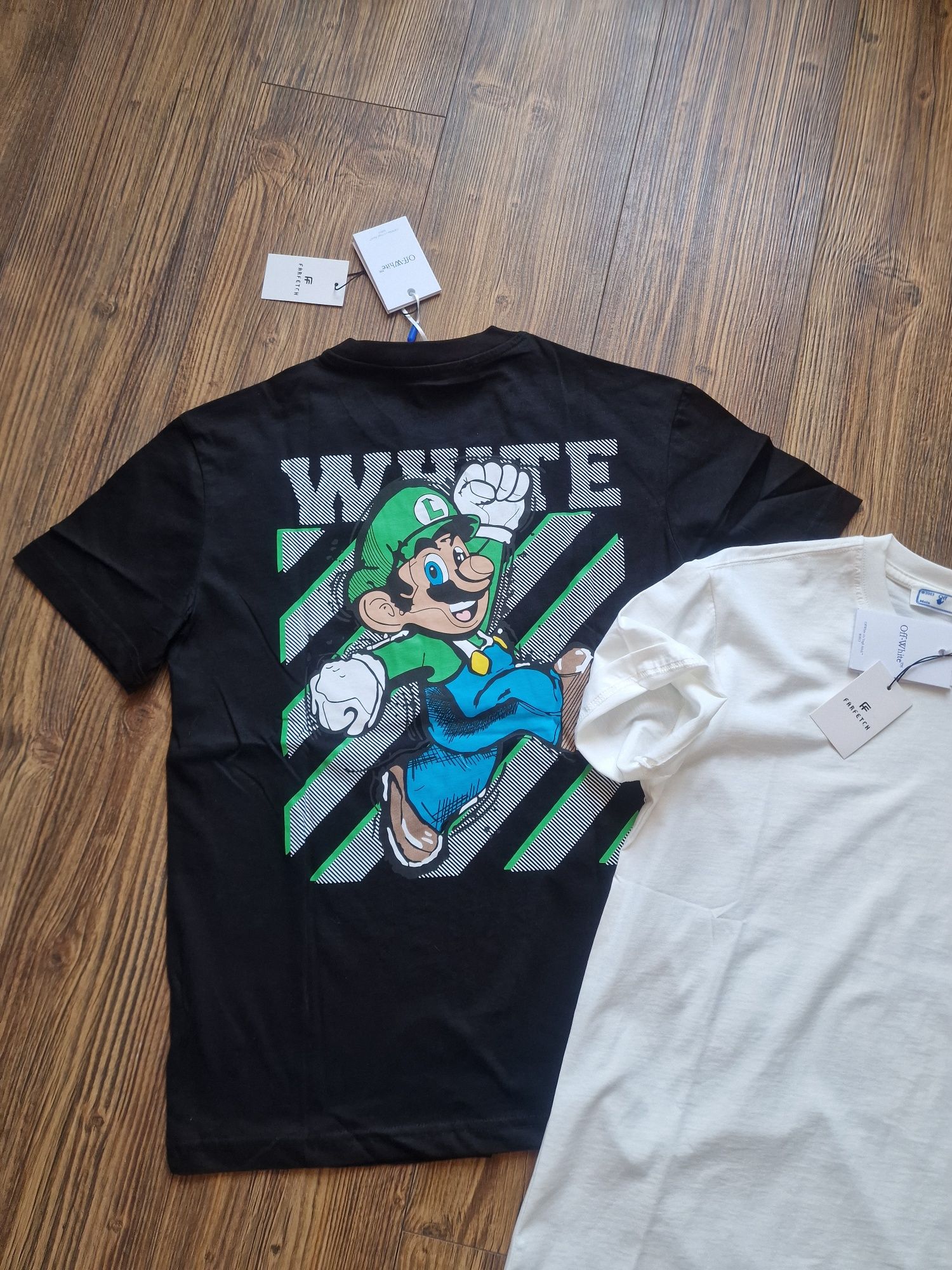 Страхотна мъжка тениска OFF WHITE & MARIO размер S M L XL