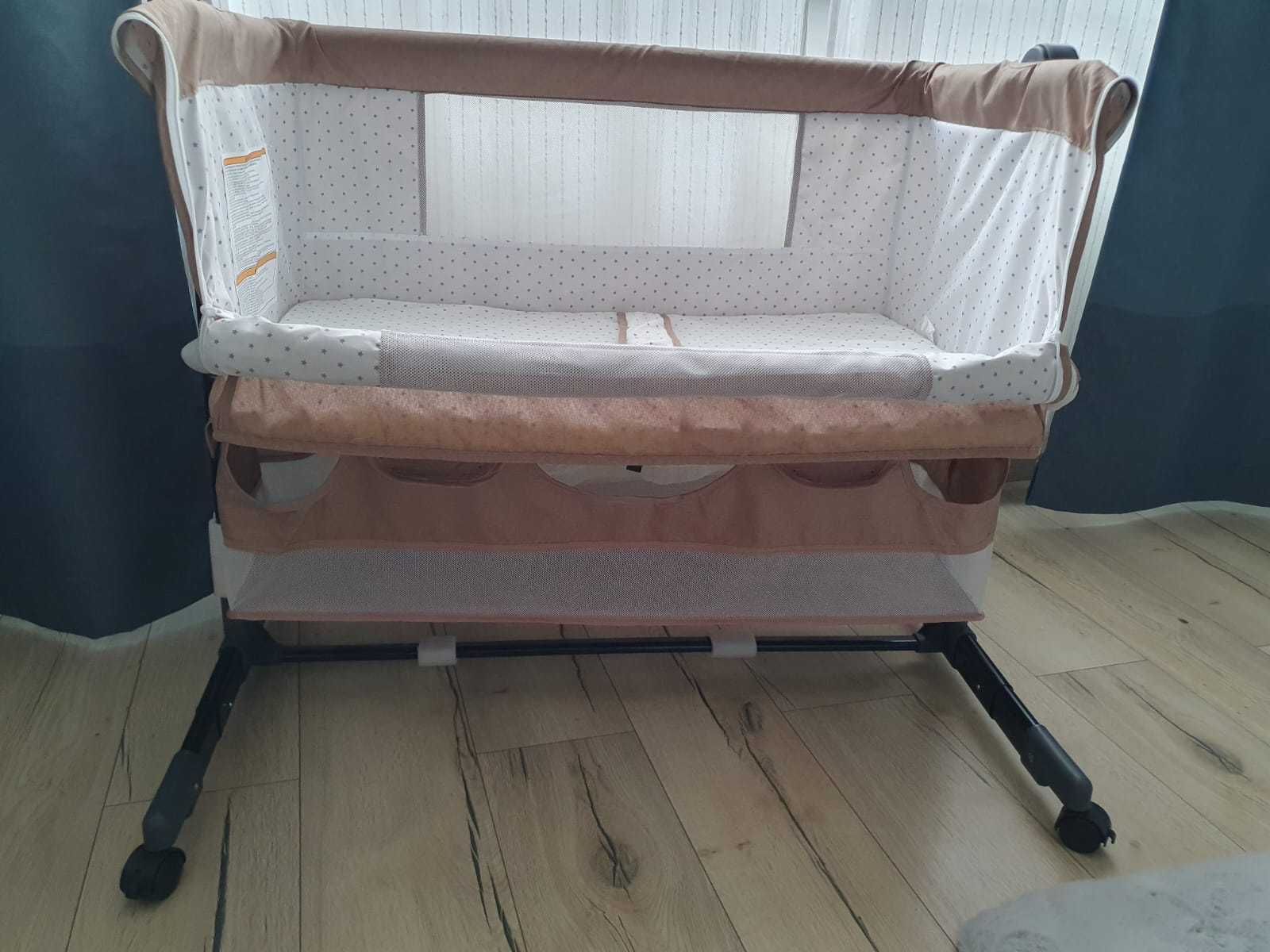 Patut copii co-sleeper pliabil marron