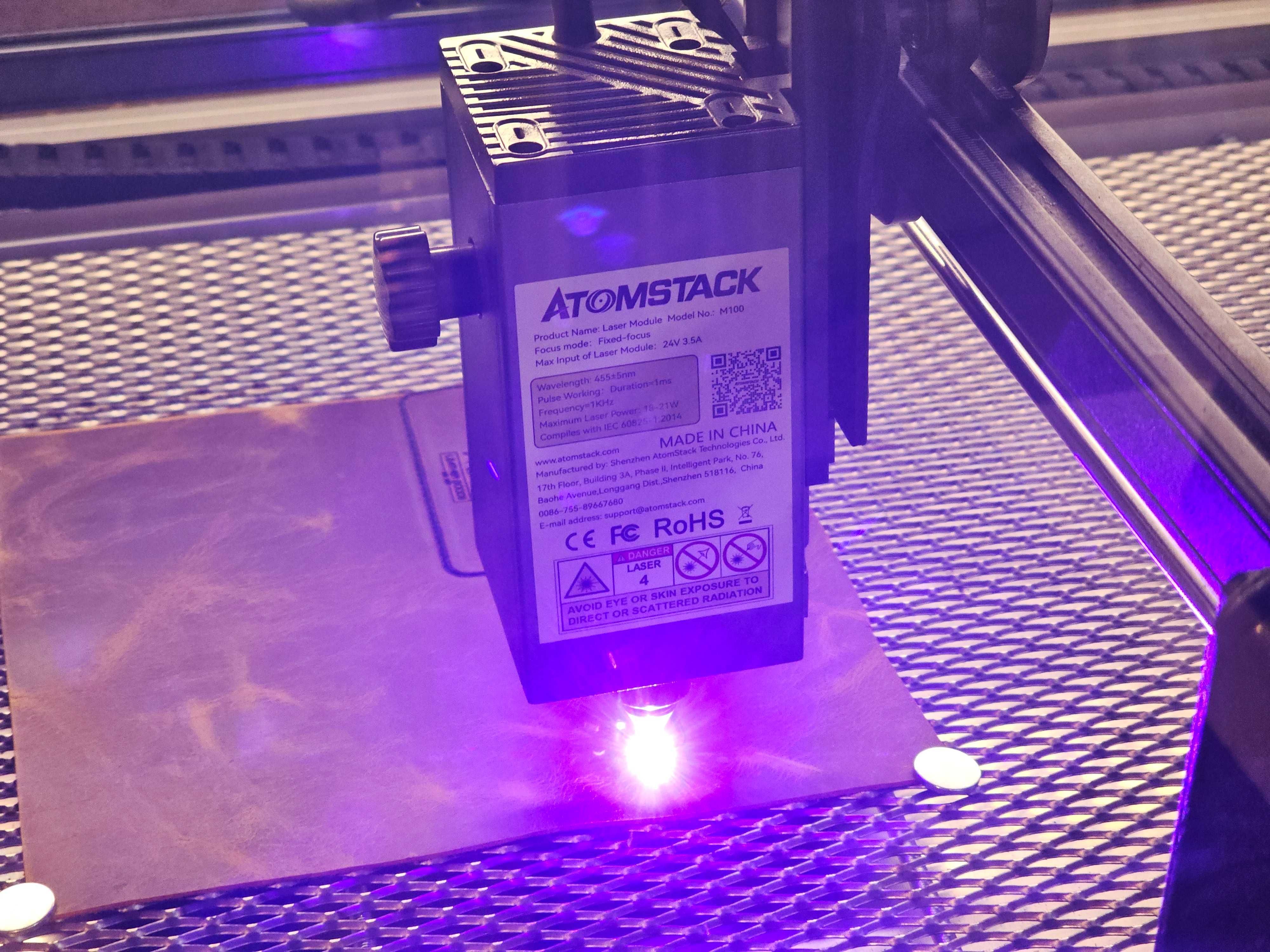 Atomstack мощен 20W лазер гравир работна площ 850x410mm