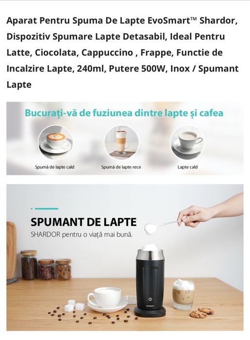 Aparat spumat lapte Evo Smart