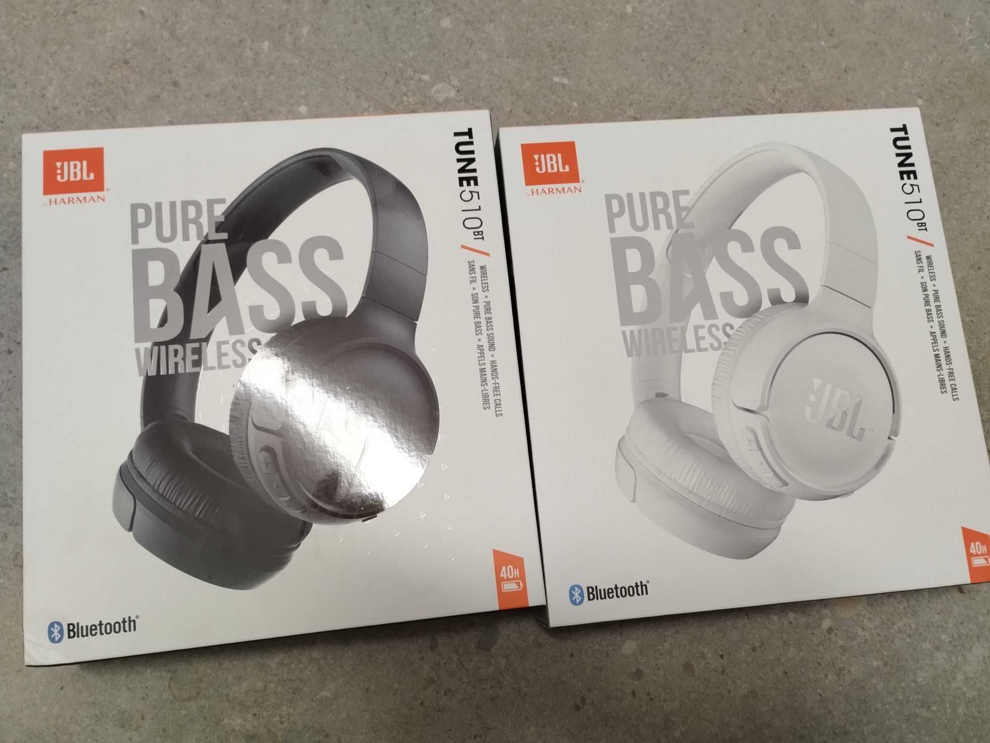 Casti Wireless SIGILATE, JBL Tune 510 BT, Alb - Negru