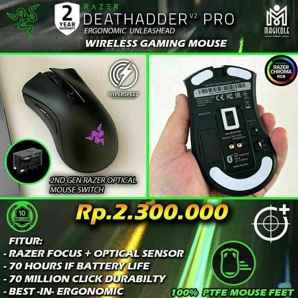RAZER Deathadder V2 PRO Wireless Беспроводная мышка/мышь (1шт)