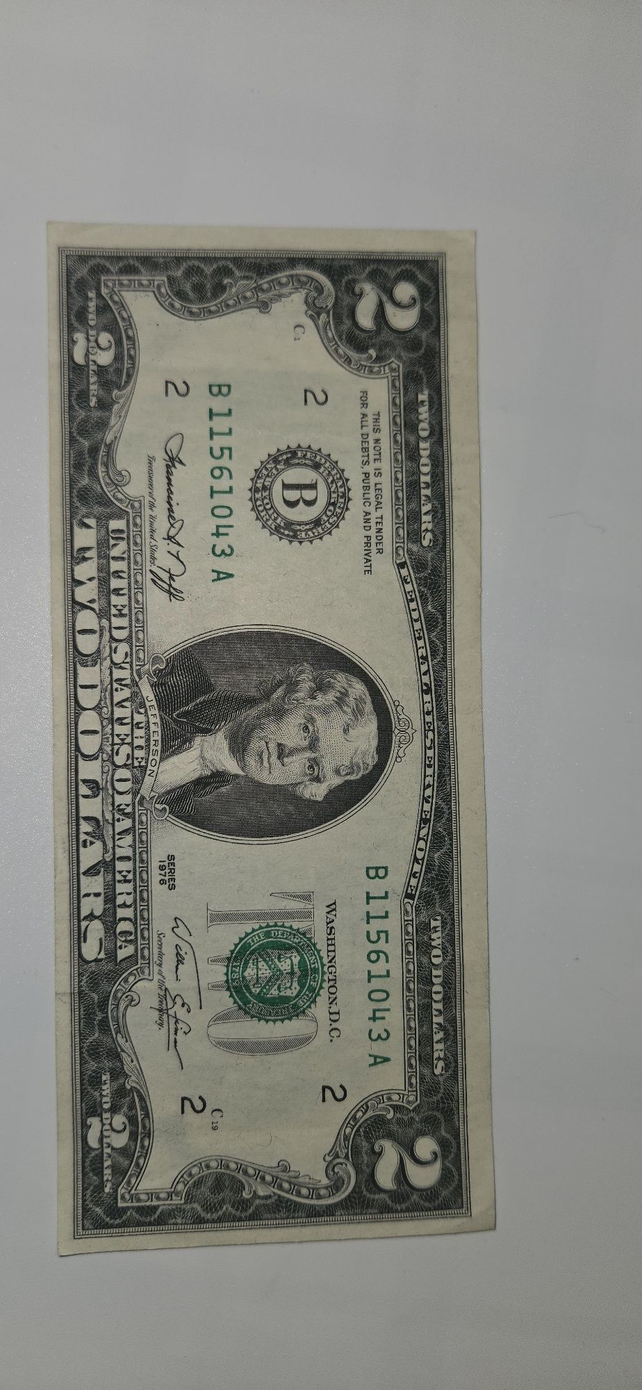 Vand bagnota de doi dolari 1976