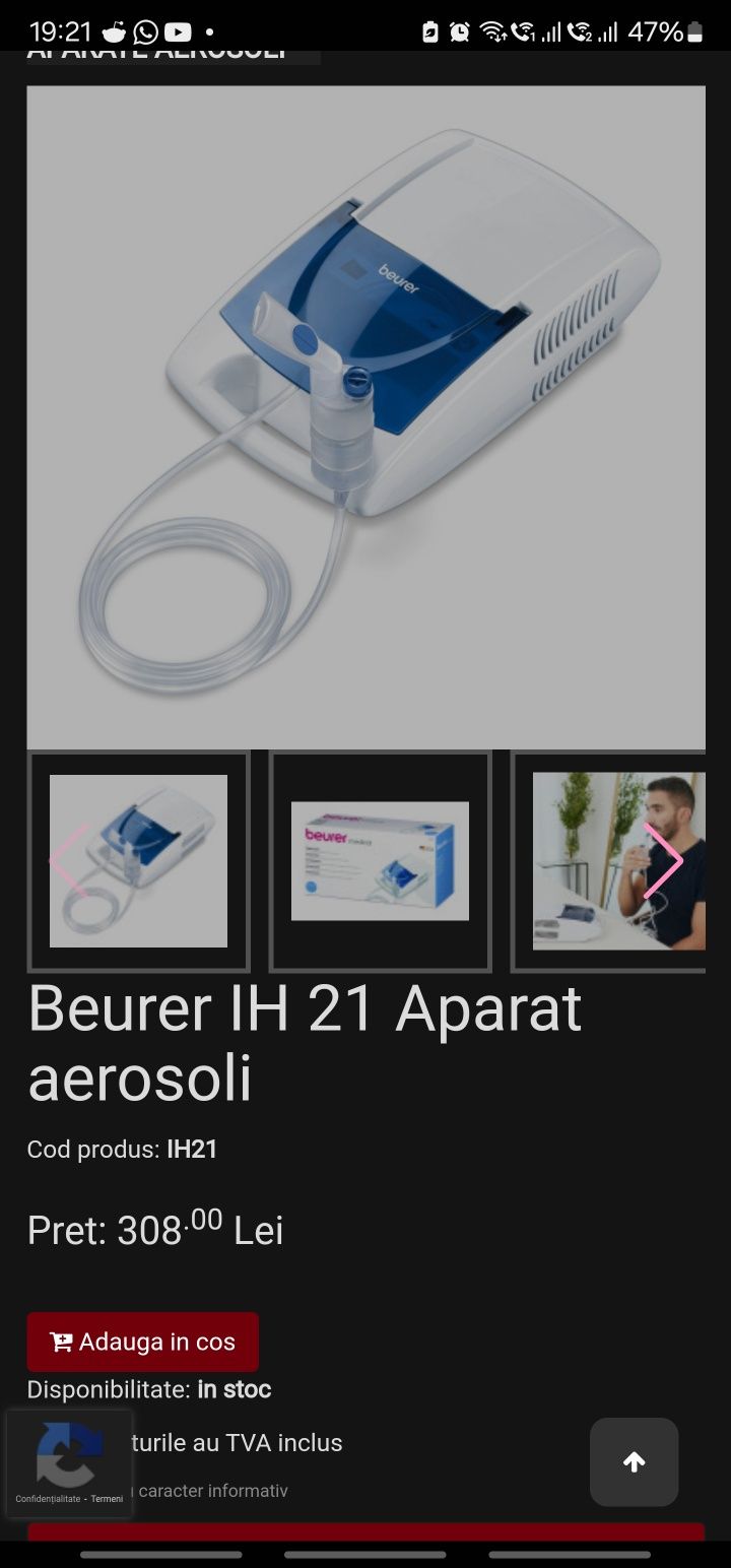 Aparat aerosol Beurer IH21
