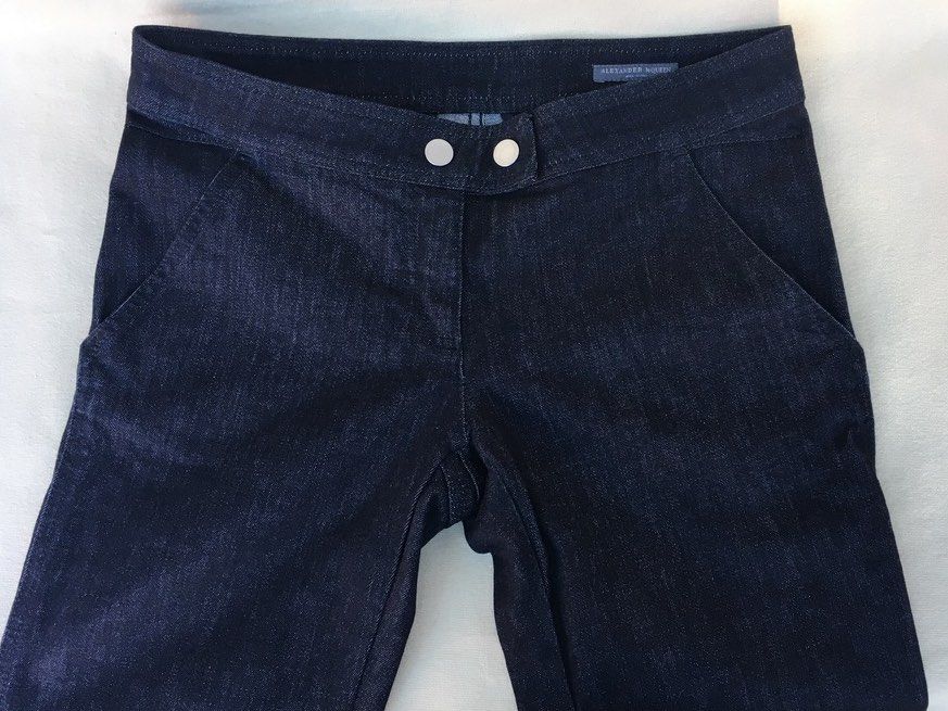 ALEXANDER MCQUEEN Superbi Pantaloni Denim Jeans Conici Navy Original