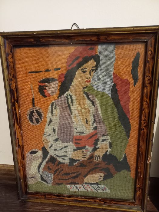 Doua tablouri tesatura goblen "Tiganii" anii 70 stare perfecta
