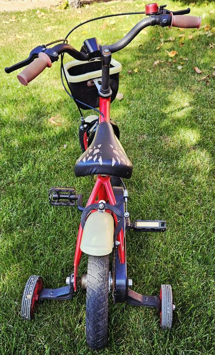 Bicicleta cu roti ajutatoare Extreme Power 2-6 ani, Negru/Rosu