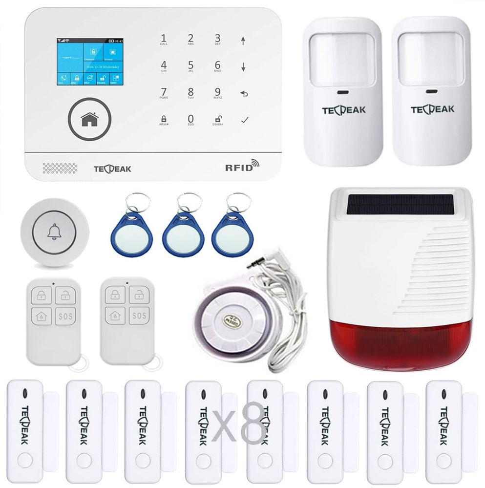 TECPEAK комплект GSM/WiFi охранителна система,сирена/сензор за дв-е