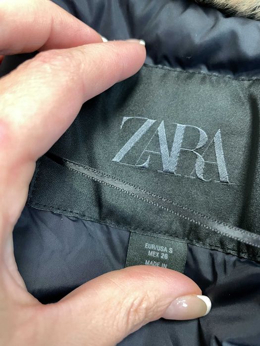 ZARA размер S дамско яке с косъм черно и кафяво