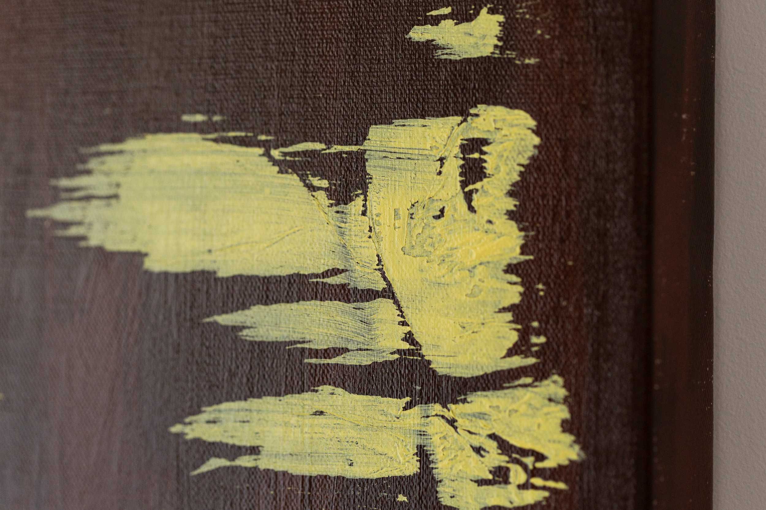 Yellow and Brown - tablou canvas, pictura in vopsea acrilica, 60x90cm