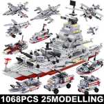 Set Blocuri de Construcție Navy Warships - 1068 Piese 25 Modele
