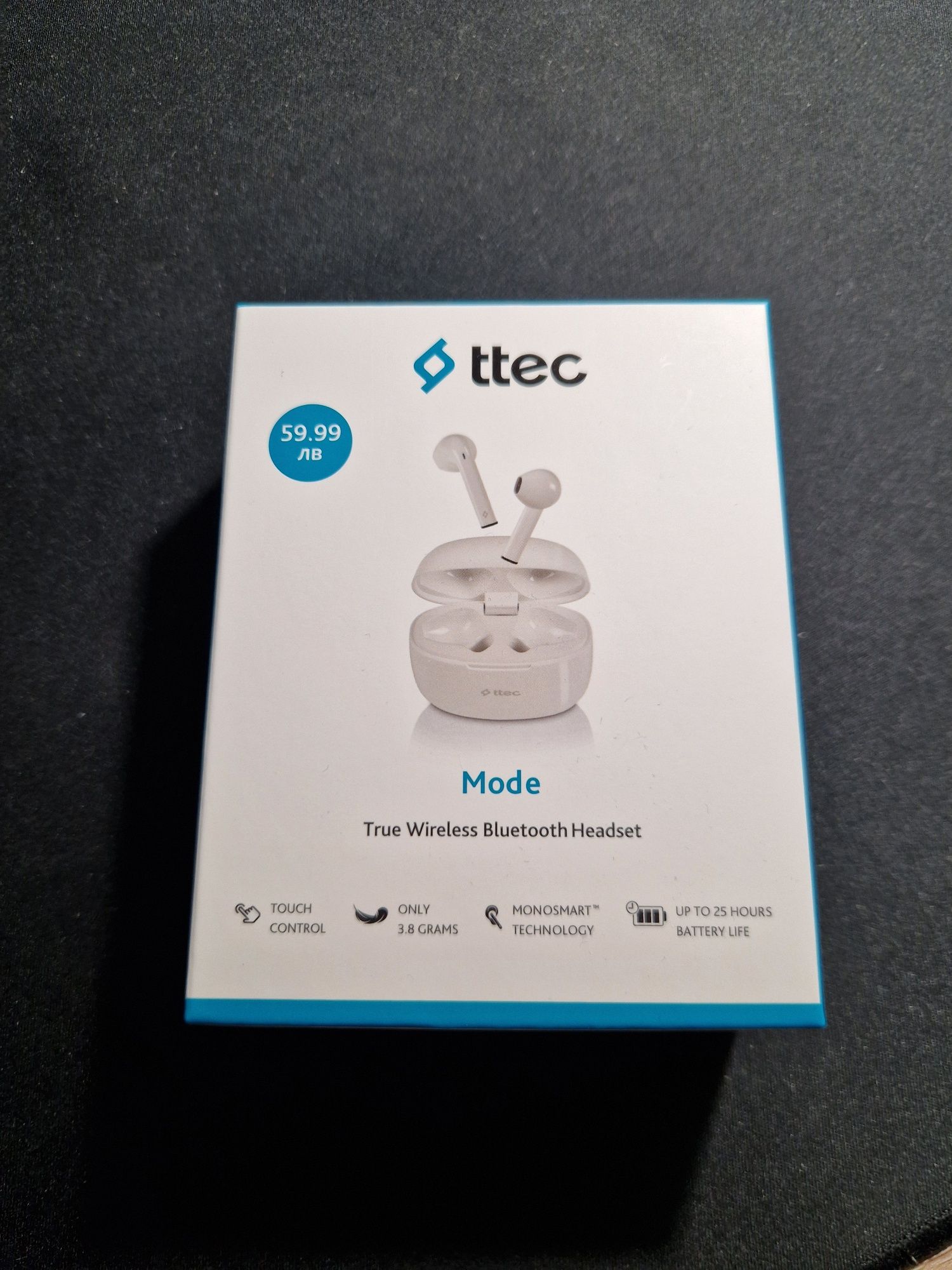 Нови Bluetooth слушалки ttec Mode, TWS, Бели