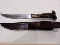 Стар нож SOLINGEN с дръжка от рог и кания от естествена кожа
