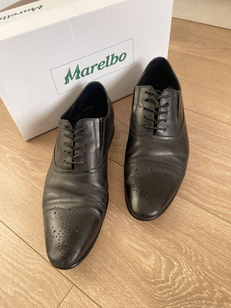 Pantofi eleganti si comozi, marimea 44, piele neagra, Marelbo