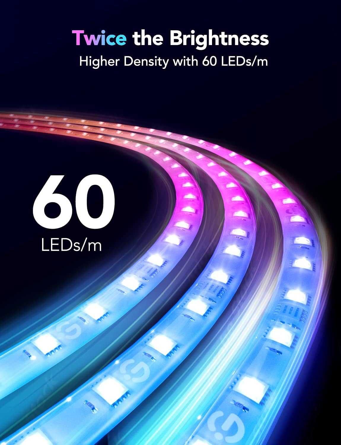 НОВА, ТЕСТВАНА Govee M1 RGBIC LED лента, 16.4 фута WiFi LED...