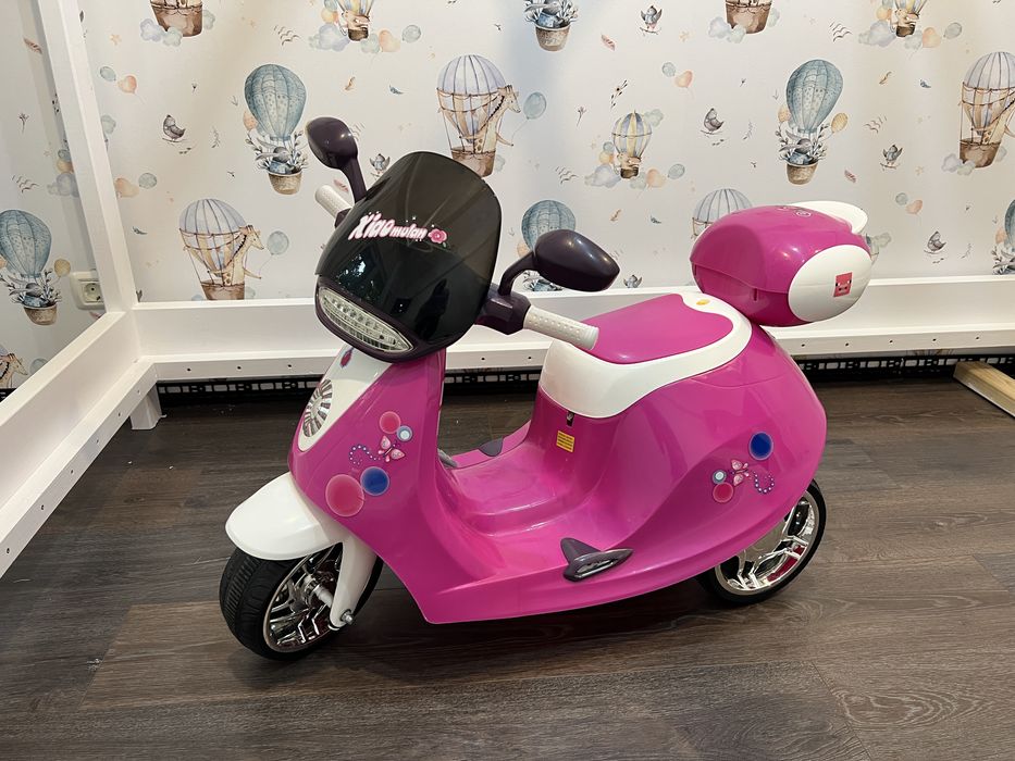 Vand scuter electric pentru copii, cu lumini, muzica, mers fata-spate