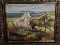 Картина Лошади в поле.
