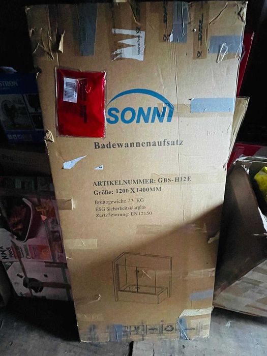 Paravan de duș SONNI pentru cadă, pliabil, din 2 piese, 120 x 140 cm