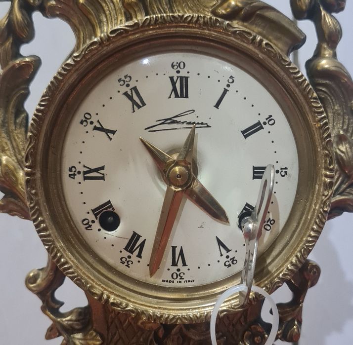 Италиански Бронзов Каминен Часовник Lancini