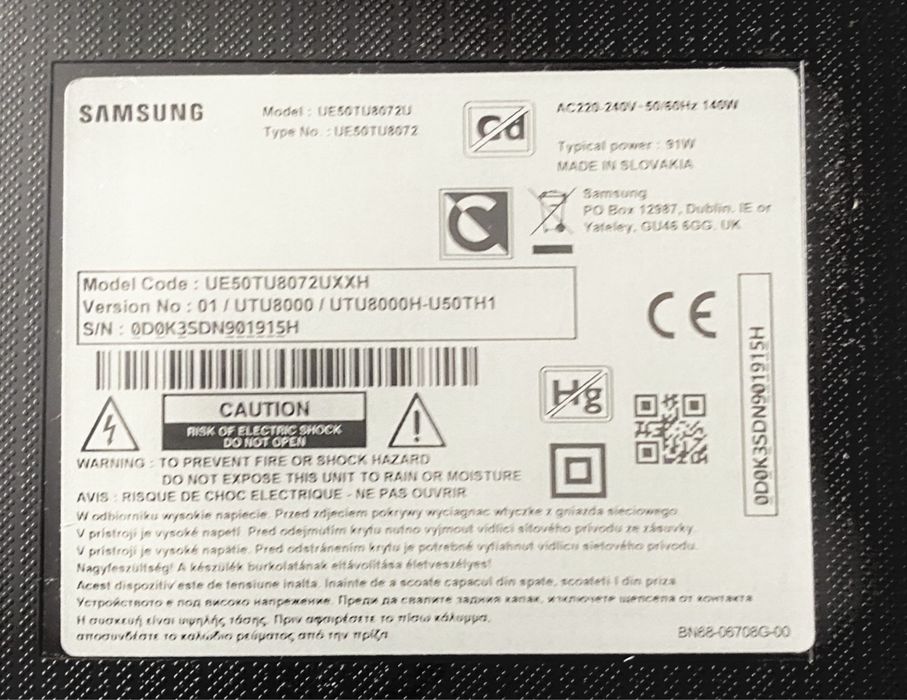 Piese TV 4k Samsung UTU 8000 diag 125cm - Ocazie